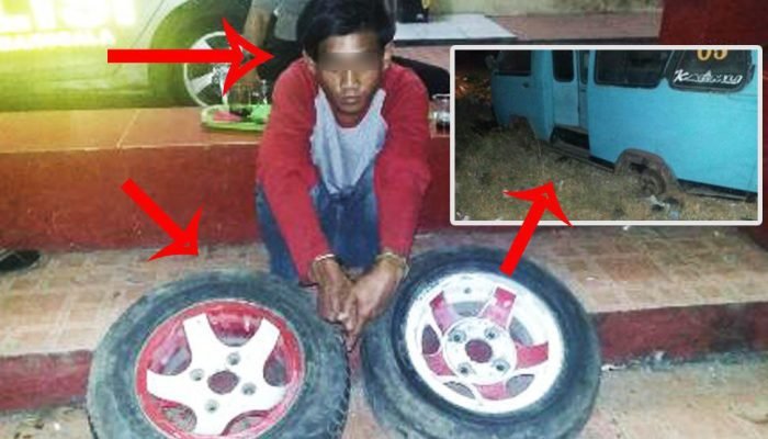 Nekat Curi Ban Pete-Pete, Sopir Ini Terciduk Resmob Polsek Manggala