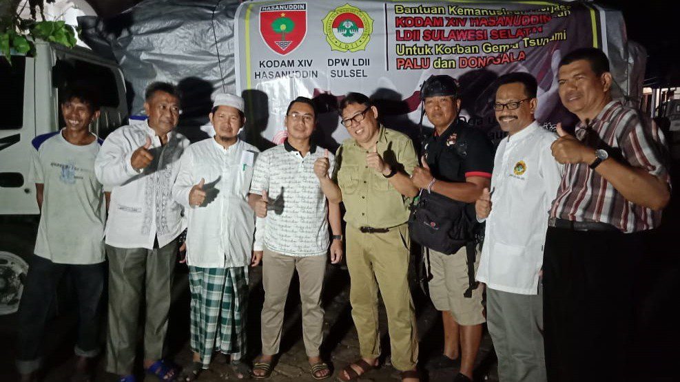 Aksi Peduli Palu LDII Sulsel Salurkan Bantuan untuk Korban Gempa dan Tsunami