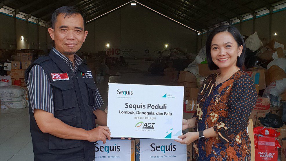 Karyawan dan Agen Sequis Peduli Gempa Lombok Donggala dan Palu
