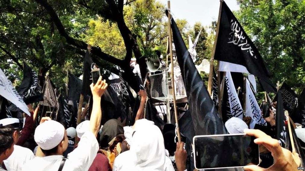 Aksi Protes Pembakaran Bendera Berkalimat Tauhid