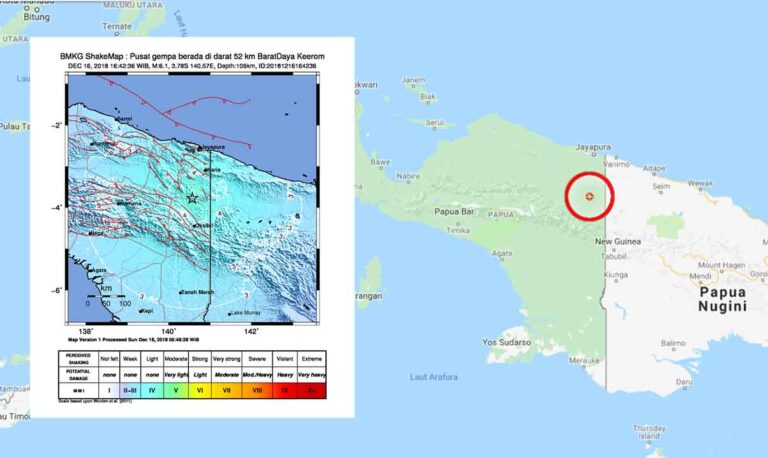 Gempa 61 Guncang Papua