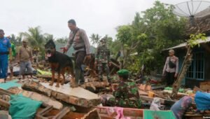 Anjing Pelacak Bantu Cari Korban Tsunami, Korban Tewas Kini Menjadi 429 Orang