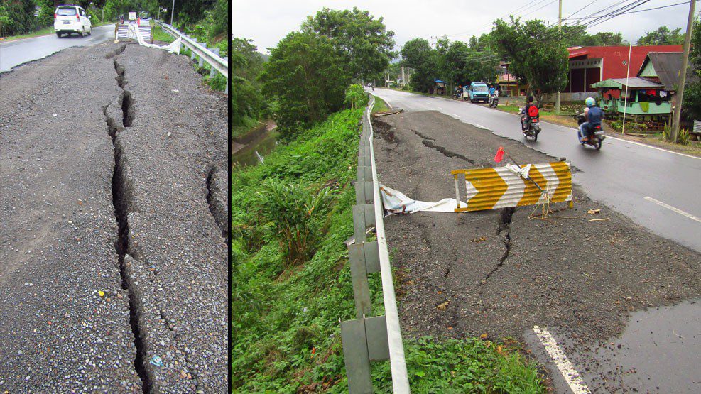 Hati-Hati Melintas di Jl. Poros Bantimurung, Ada Jalan Retak Hingga 10 Meter