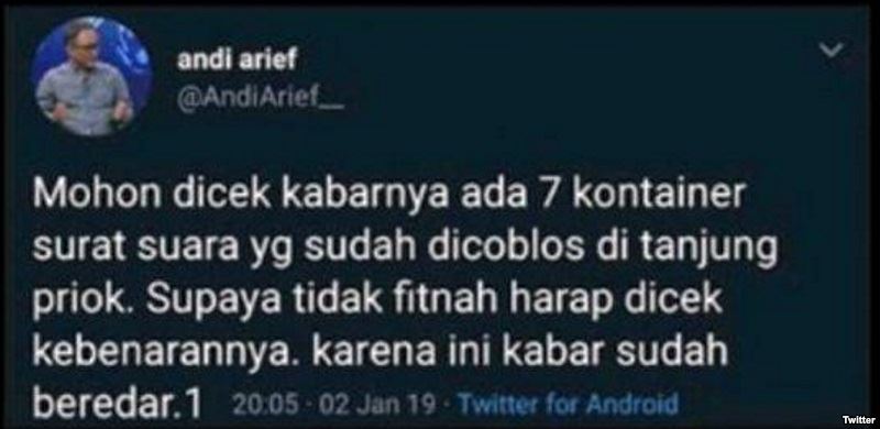 Sekjen Partai Demokrat: Tweet Andi Arief Bukan Hoaks 2 Tweet Andi Arief Bukan Hoaks