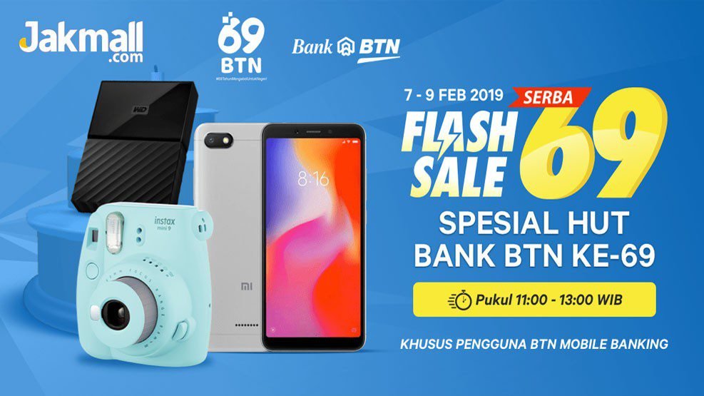 HUT ke-69, Bank BTN Kolaborasi dengan Jakmall.com Berikan Promo Serba 69!