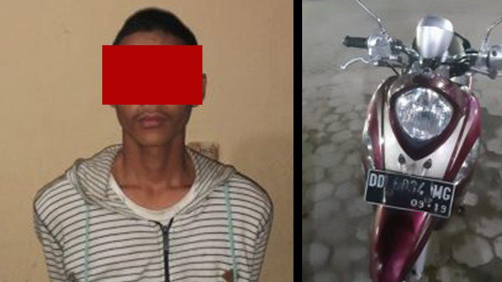Pelaku Curanmor Diringkus saat Sembunyikan di Rumah Pacar