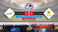 PS PLN Sulsebar Cukur PS. Bank Mandiri 4 Gol Tanpa Balas