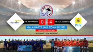 PS PLN Sulsebar Cukur PS. Bank Mandiri 4 Gol Tanpa Balas