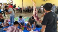 Polres Pangkep Sembelih 8 Ekor Hewan Kurban di Hari Raya Idul Adha