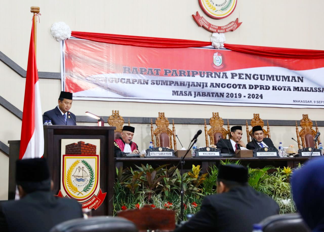 Hadiri Pelantikan Anggota DPRD Makassar 2019-2024, Iqbal Suhaeb Siap Bersinergi
