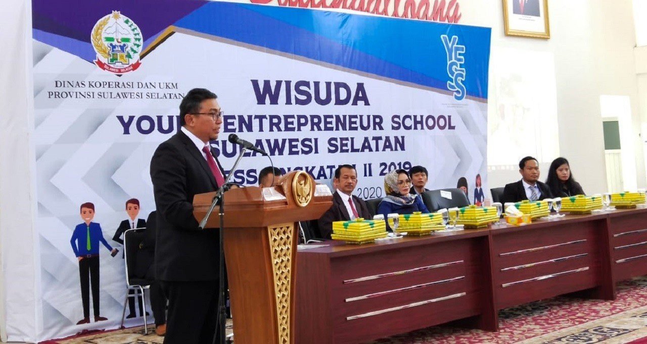 Ciptakan Wiramuda, Diskop UKM Sulsel Wisuda 72 orang Siswa YESS Kadis Koperasi dan UKM Sulawesi Selatan, Abd. Malik Faisal