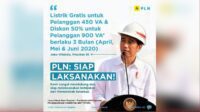 Kabar Baik, PLN Dukung Pemerintah Gratiskan Listrik Ditengah Pandemi Corona