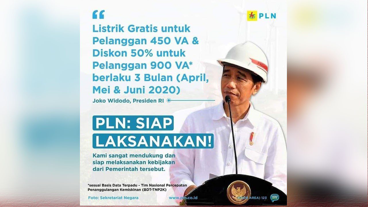 Kabar Baik, PLN Dukung Pemerintah Gratiskan Listrik Ditengah Pandemi Corona