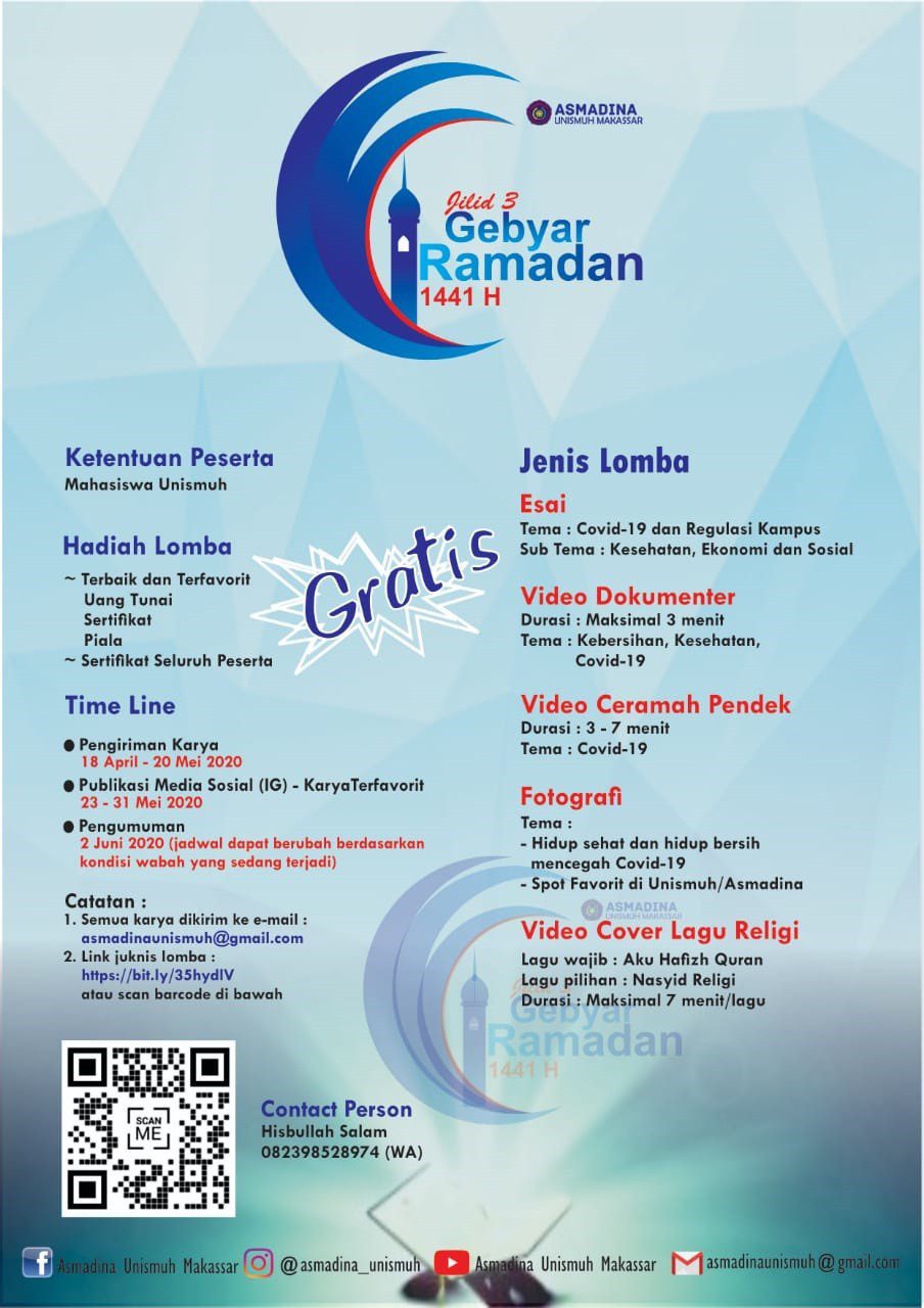 Asmadina Unismuh Makassar Gelar Gebyar Ramadhan Jilid 3 Berbasis Online