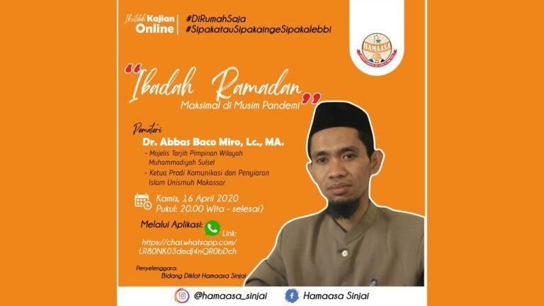 Hamaasa Unismuh Makassar Gelar Kajian Online Pertama Ramadhan di Musim Pandemi