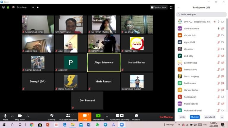 Pandemi Covid-19, PLUT Sulsel Gelar Training Online 7 Pandemi Covid-19, PLUT Sulsel Gelar Training Online
