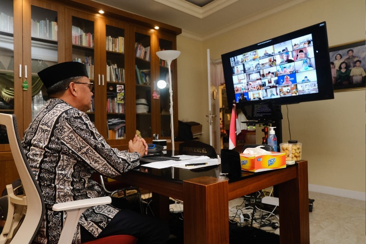 Gubernur Sulsel Halal Bihalal secara Virtual