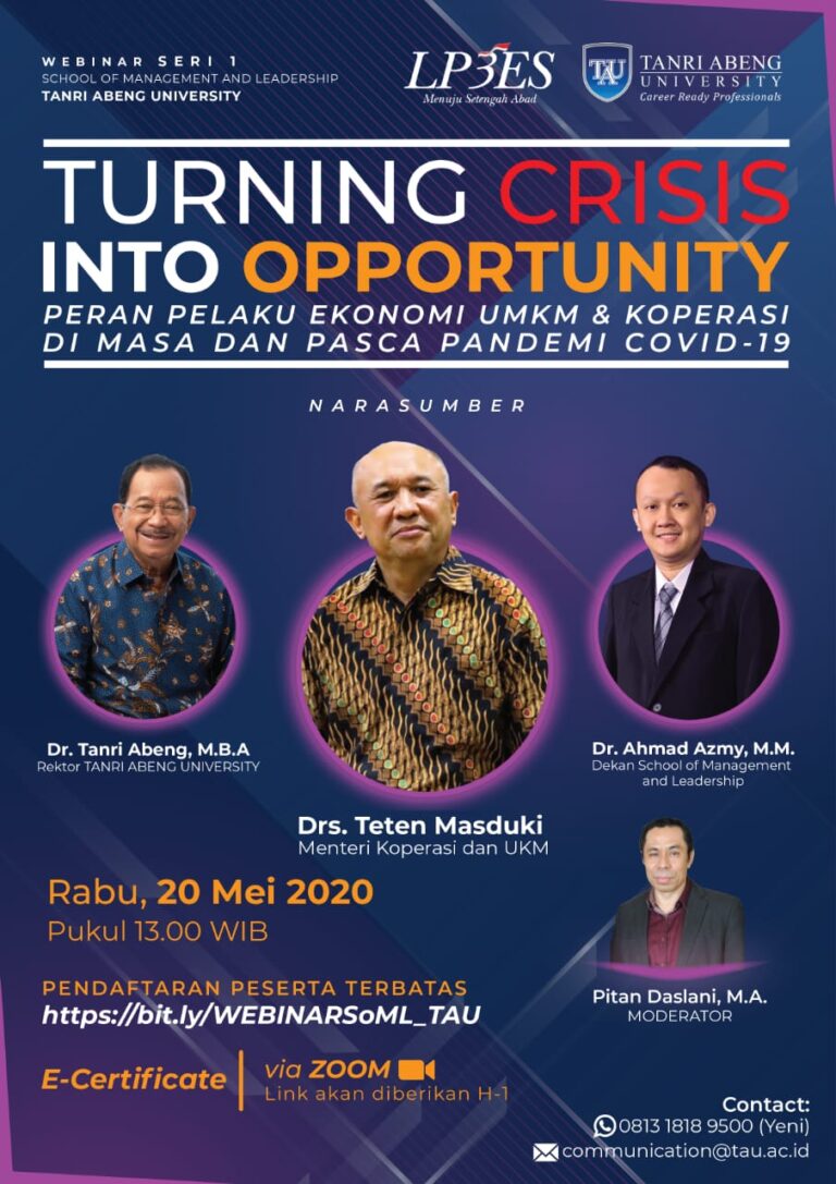 Turning Crisis into Opportunity: Peran Pelaku Ekonomi UMKM & Koperasi di Masa dan Pasca Covid-19 6 Peran Pelaku Ekonomi UMKM & Koperasi di Masa dan Pasca Covid-19