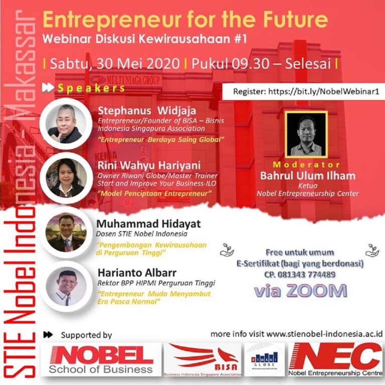 STIE Nobel Indonesia Gelar Serial Webinar Kewirausahaan