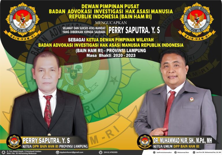 Penasehat PWI Kabupaten Tulang Bawang Lampung bergabung di BAIN HAM RI, Ini alasannya 7 BAIN HAM RI