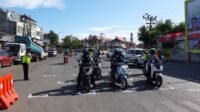 Satlantas Polres Gowa Terapkan Jaga Jarak di Lampu Merah