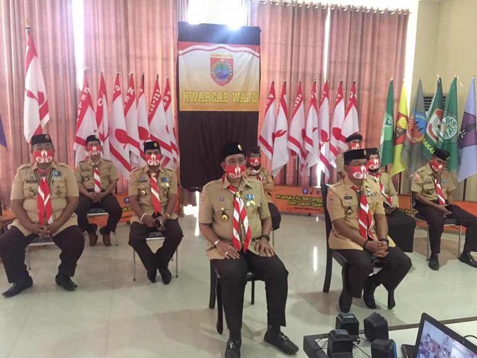 Kwartir Cabang Wajo Hadiri Apel Besar Pramuka secara Virtual