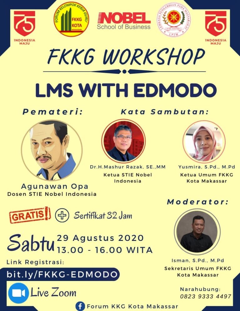Kerjasama FKKG Makassar, STIE Nobel Indonesia Fasilitasi Pelatihan LMS untuk Guru 3 STIE Nobel Indonesia Fasilitasi Pelatihan LMS untuk para guru