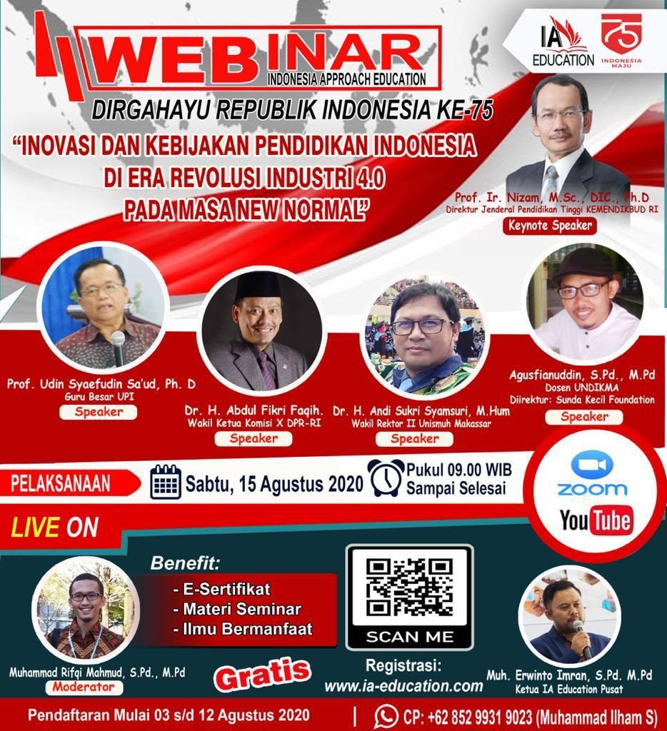 WR II Unismuh Narasumber Webinar Nasional Inovasi Kebijakan Pendidikan di Masa New Normal