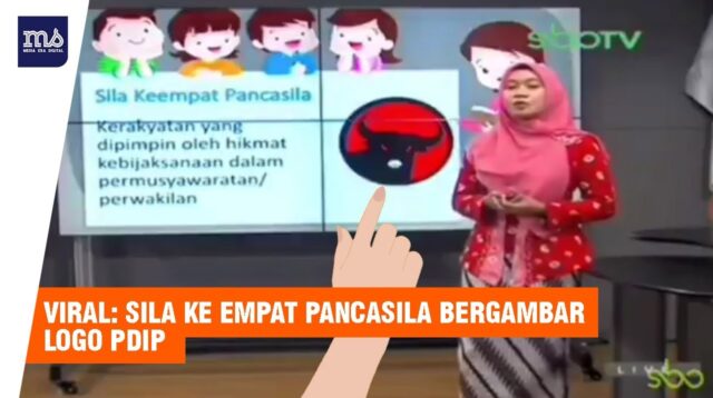 Logo PDI-P Jadi Lambang Sila Keempat Saat Belajar Online di Surabaya