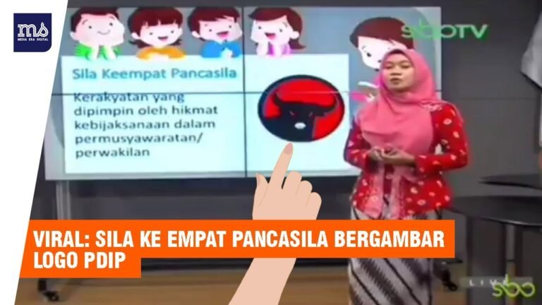 Logo PDI-P Jadi Lambang Sila Keempat Saat Belajar Online di Surabaya