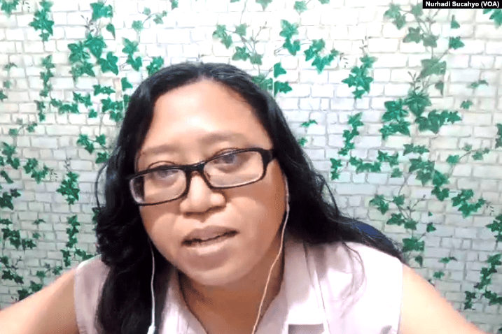 Dian Septi dari Konfederasi Persatuan Buruh Indonesia KPBI