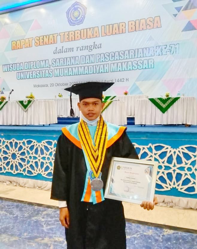 Putra Asal Wajo Wisudawan Terbaik Pascasarjana Unismuh Makasaar 2020 dengan IPK 4.00