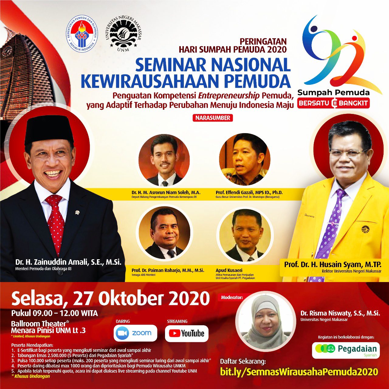 Gandeng Kemenpora, Rektor UNM akan Gelar Seminar Nasional Kewirausahaan Pemuda