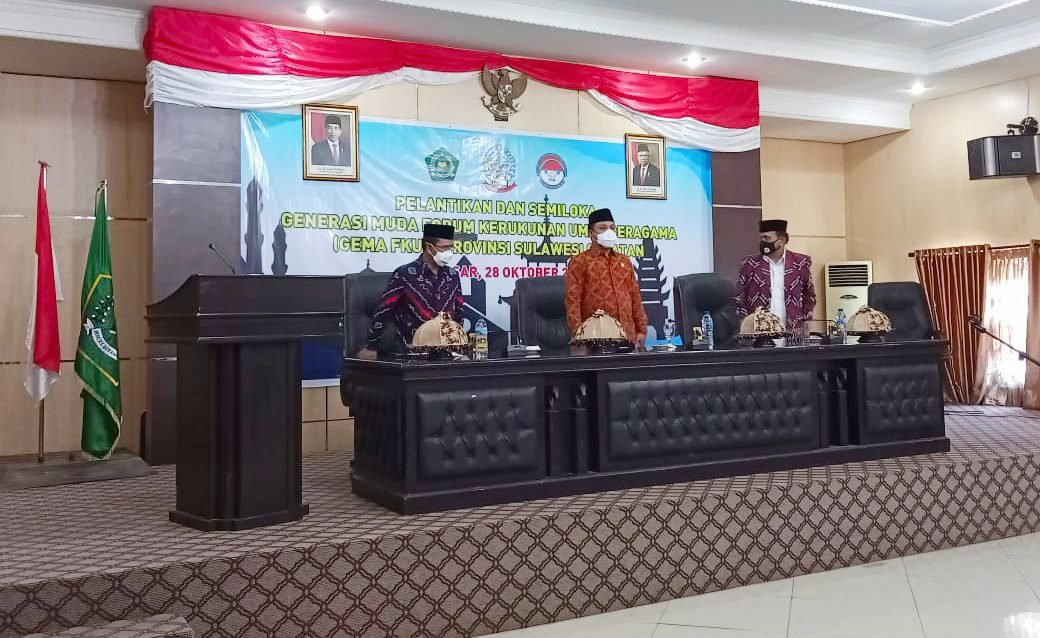 Wagub Sulsel Lantik 28 Generasi Muda FKUB Sulsel