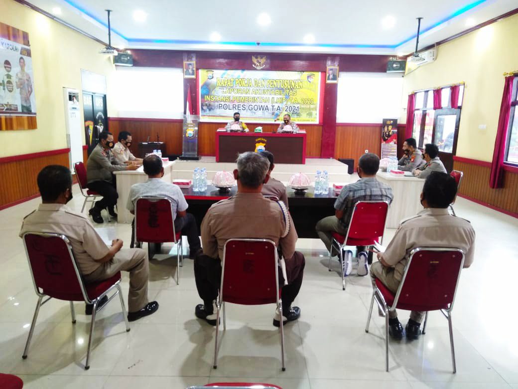 Polres Gowa Gelar Rapat Penyusunan LKIP