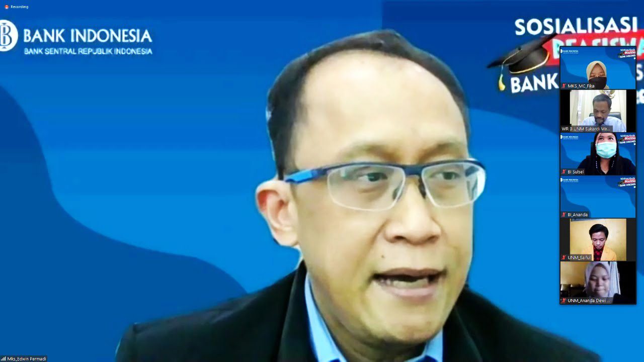 Bank Indonesia Gelar Sosialisasi Program Beasiswa 2021 Untuk Mahasiswa Unhas