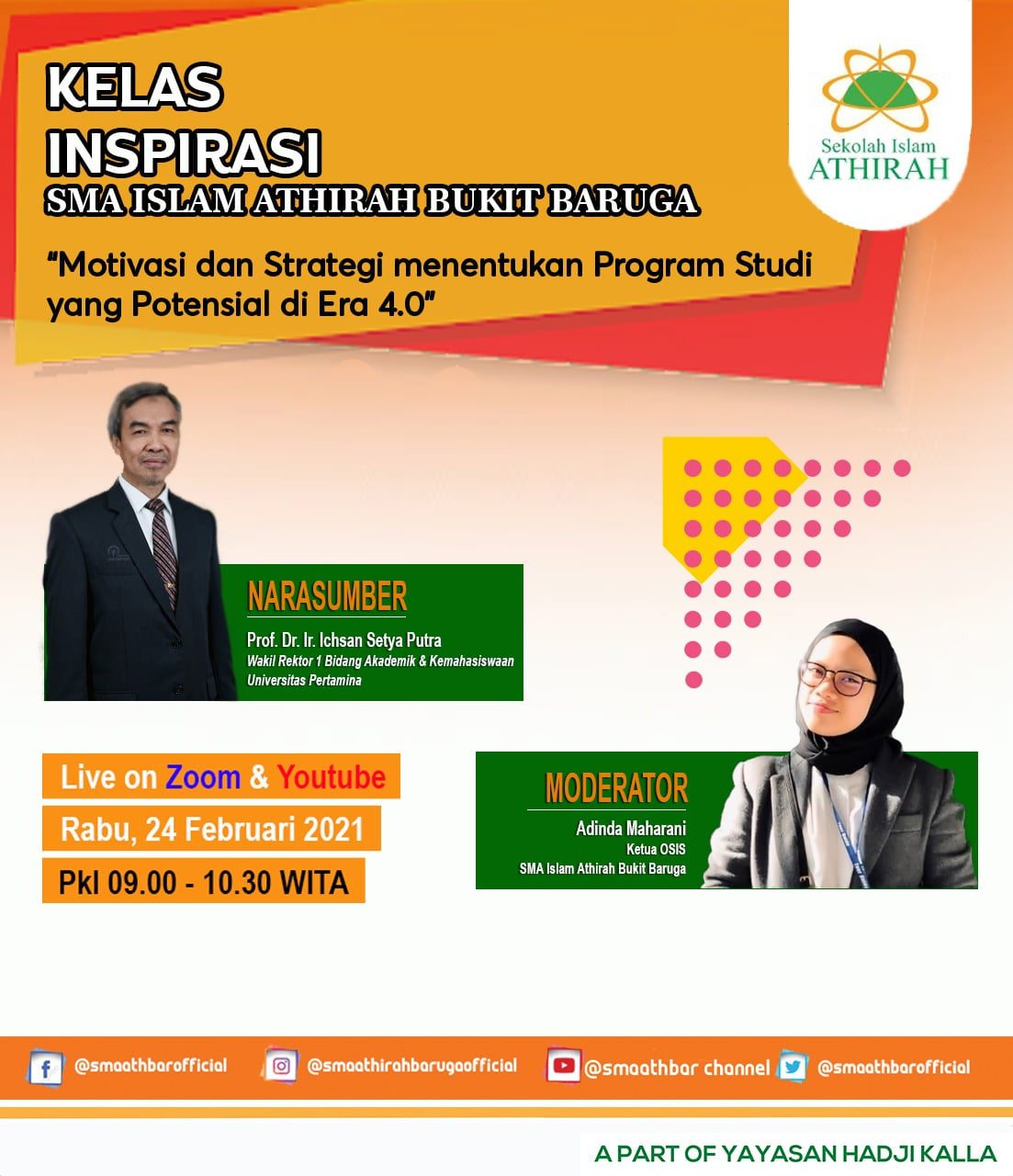 Gelar Kelas Inspirasi, SMA Islam Athirah Bukit Baruga Bekali Siswa Strategi Memilih Jurusan di PT