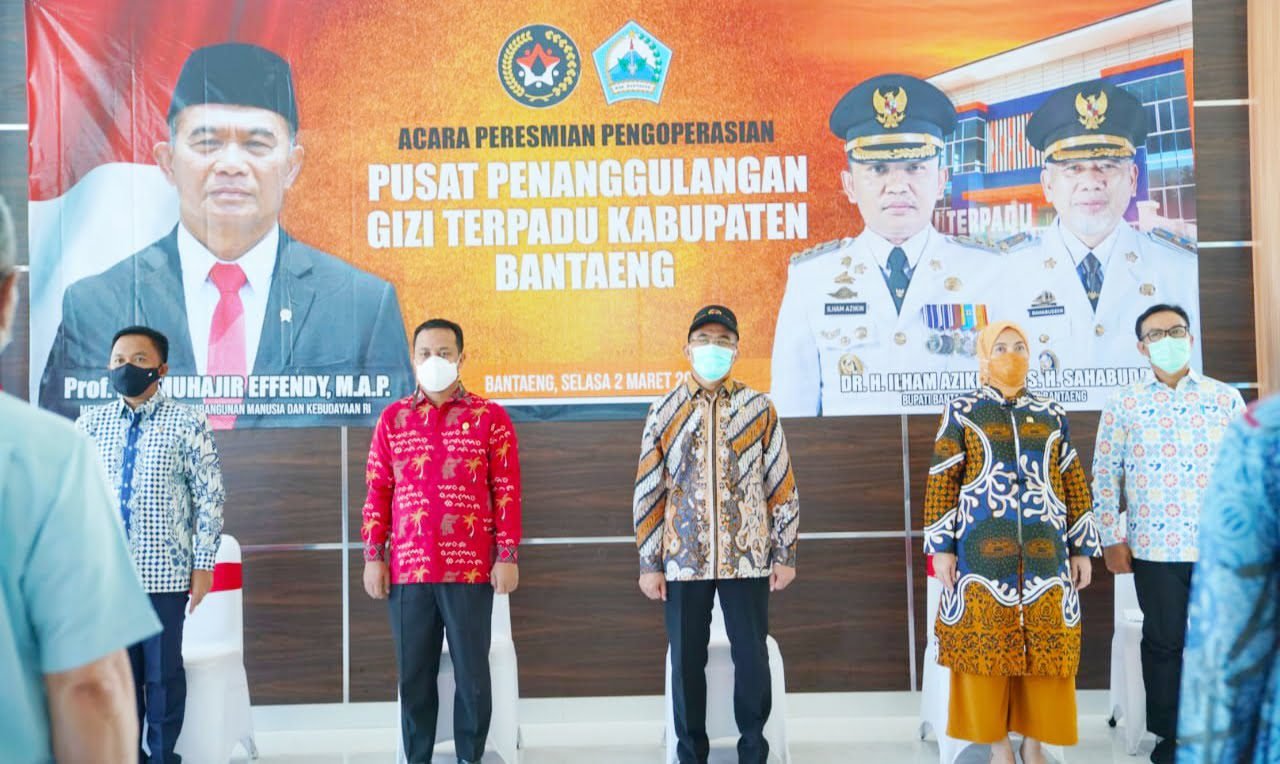 Plt Gubernur Sulsel bersama Menko PMK RI, Resmikan Pusat Penanggulangan Gizi Terpadu