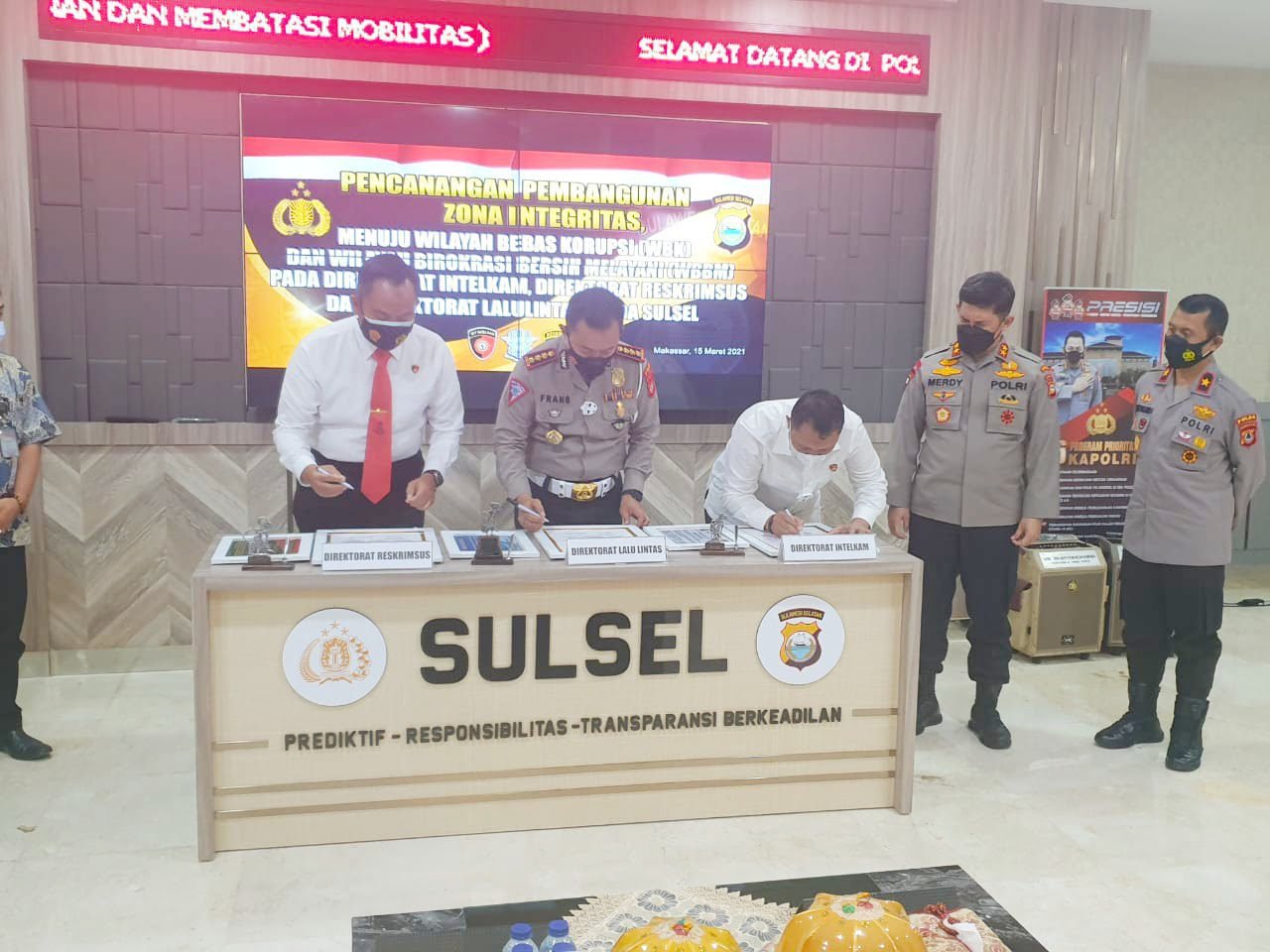 Dit Intelkam Polda Sulsel Canangan Pembangunan Zona Integritas menuju Wilayah Bebas Korupsi
