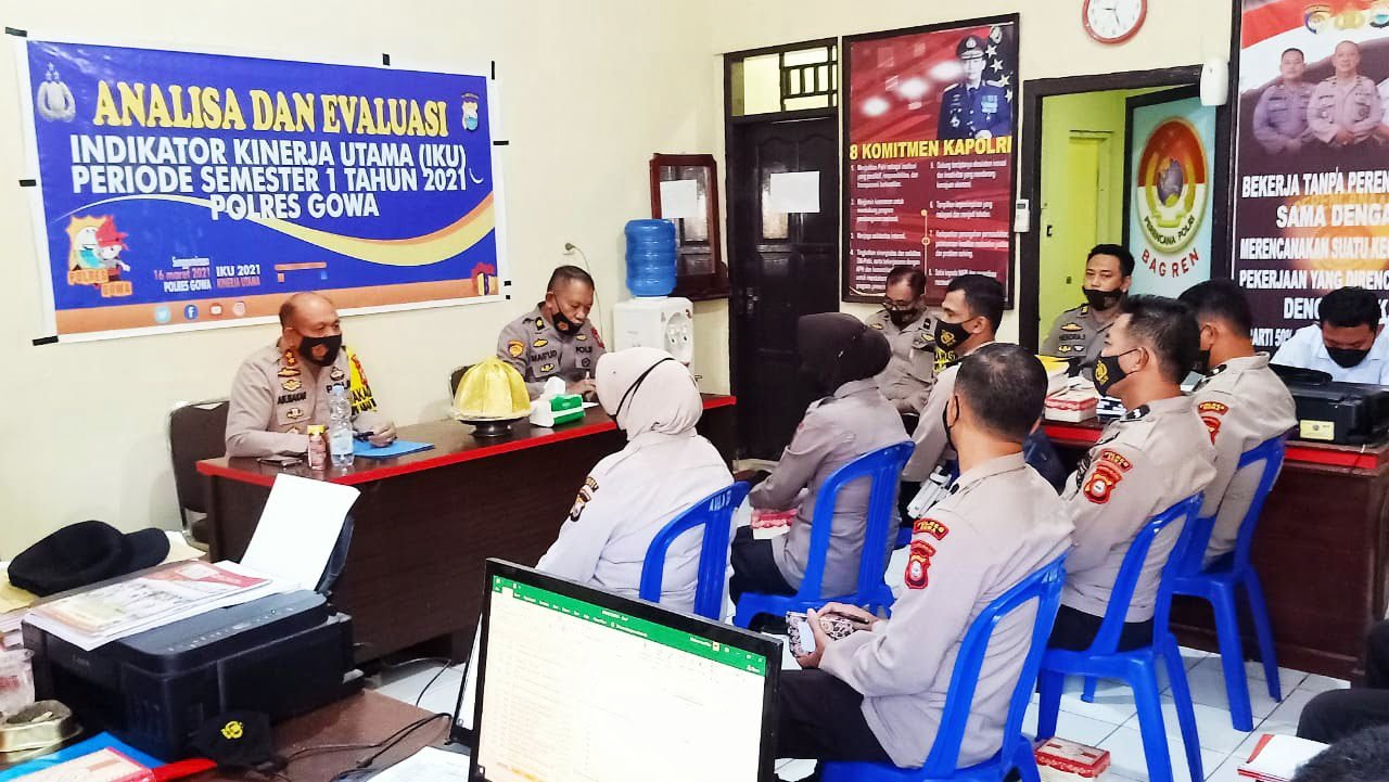 Ukur Keberhasilan Kinerja, Bagren Polres Gowa Gelar Anev