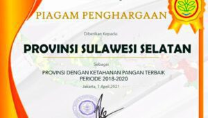 Luar Biasa, Ketahanan Pangan Sulsel Terbaik di Indonesia