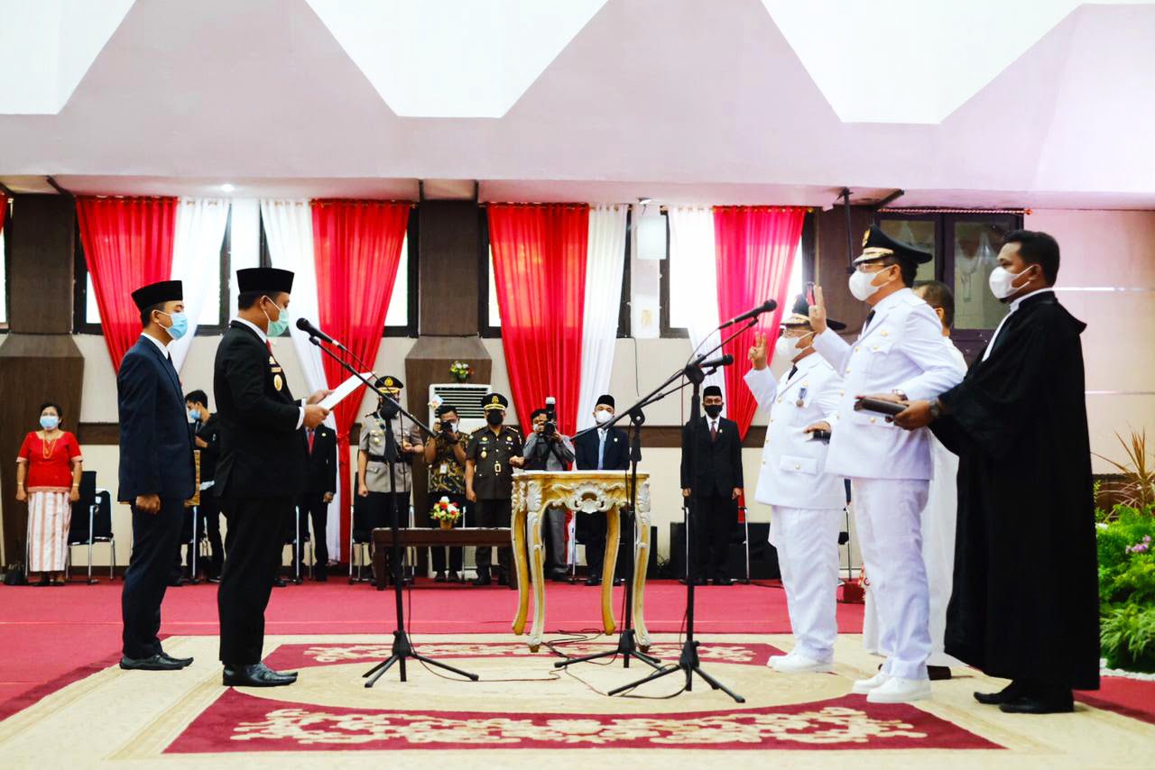 Lantik Bupati dan Wabup Torut, Plt Gub Sulsel: Pemulihan ekonomi terus dilakukan