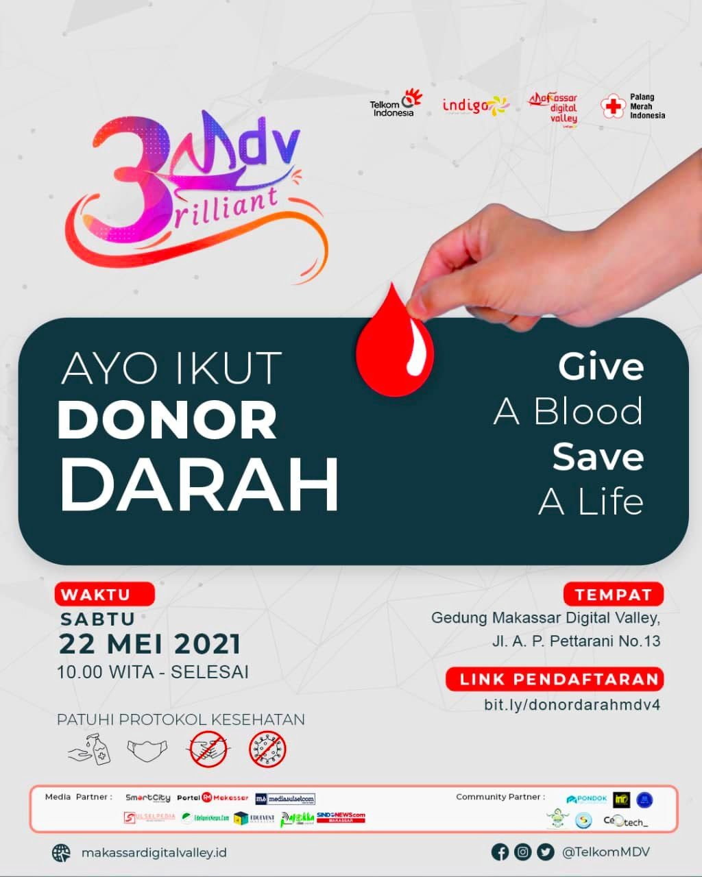 Ultah ke-3, Makassar Digital Valley akan Gelar Donor Darah