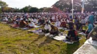 Sholat Idul Fitri di Lapangan Komplek Unhas Biring Romang Digelar dengan Prokes Ketat