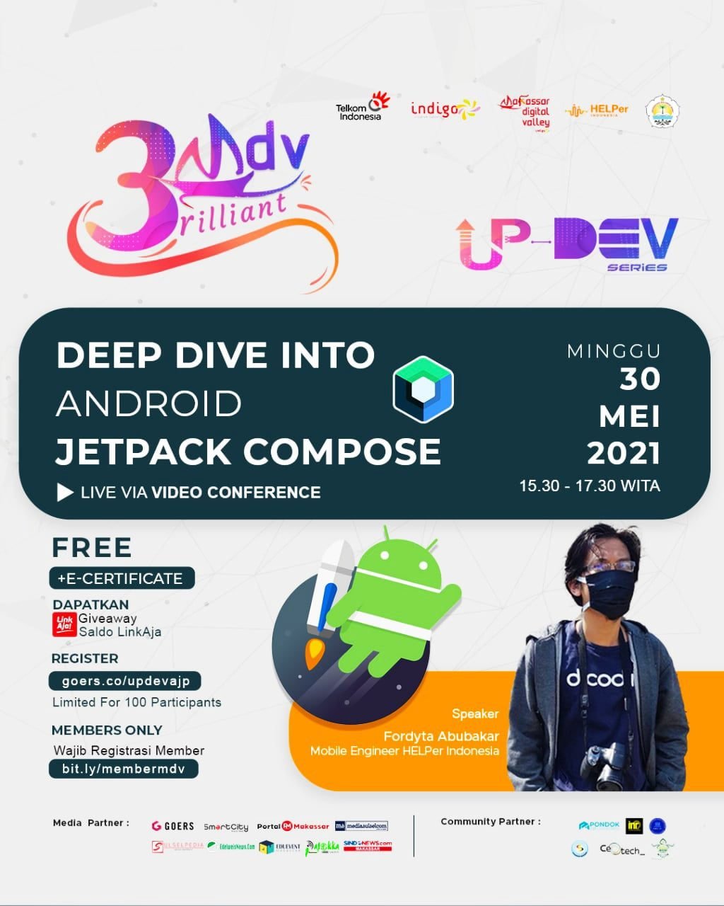 Makassar Digital Valley Kembali Hadirkan Online Class Up-Dev Series