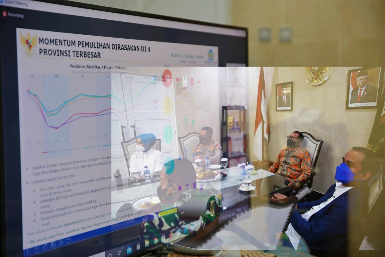 Didampingi Forkopimda, Danny Hadiri Rakor Evaluasi PPKM Mikro Bersama 34 Kepala Daerah Se Indonesia