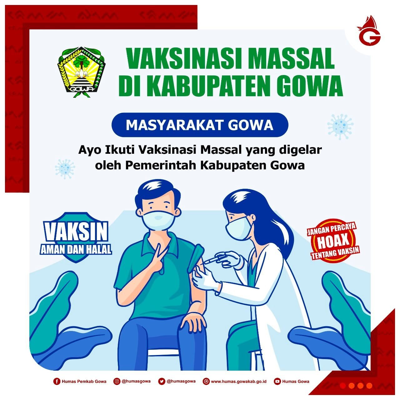 Hari Ini Pemkab Gowa Mulai Vaksinasi Massal, Sasar Kelompok Masyarakat Umum