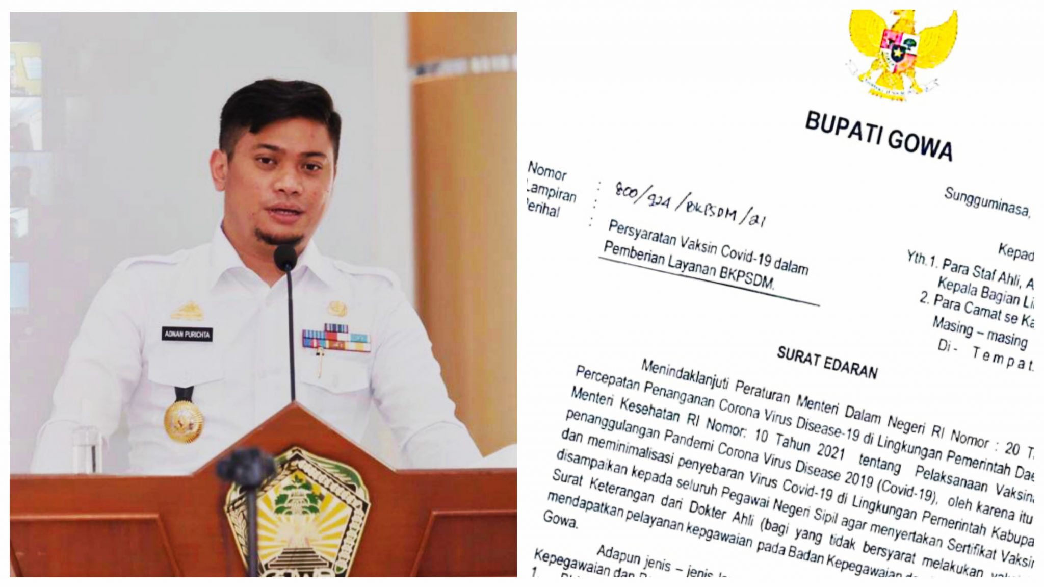 Usul Kenaikan Pangkat, ASN Gowa Wajib Lampirkan Sertifikat Vaksin Covid-19