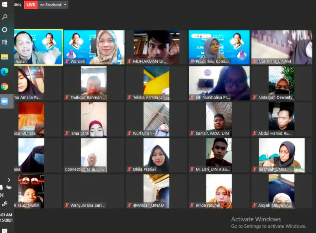 Ratusan Peserta Join Pada Webinar Kewirausahaan Kolaborasi Lima Prodi Komunikasi di Sulawesi
