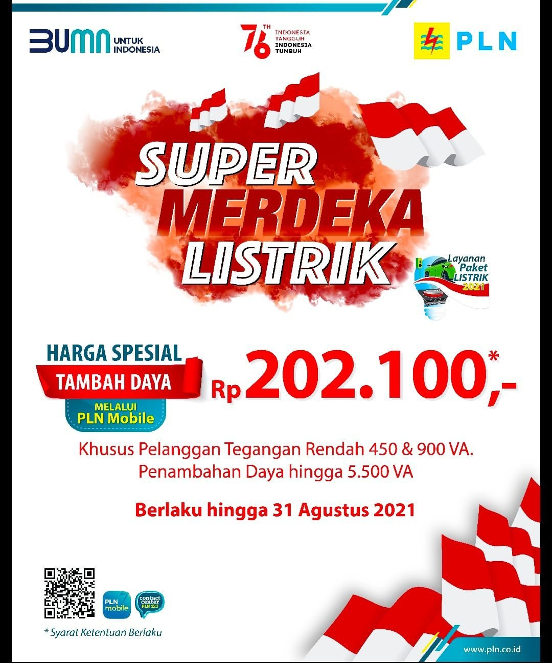 Harga Spesial Tambah Daya Via PLN Mobile hanya Rp200 Ribuan